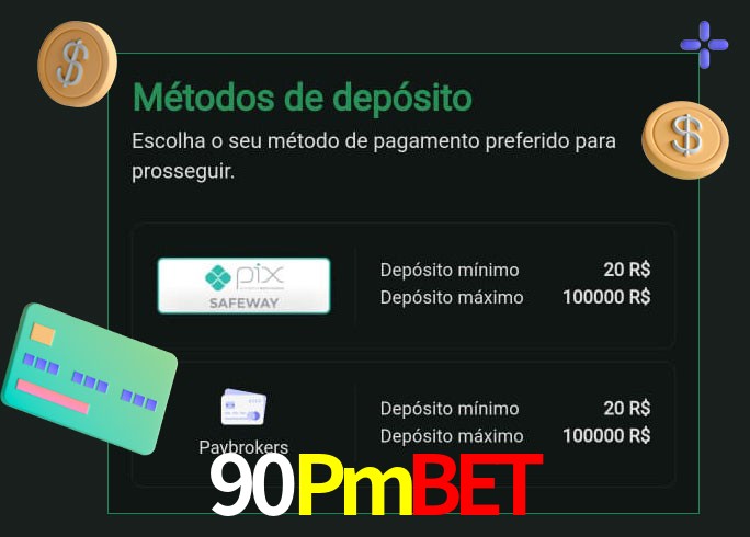 O cassino 90Pmbet oferece uma grande variedade de métodos de pagamento